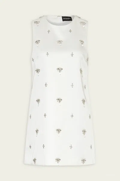 Retroféte Tylee Embellished Dress In White