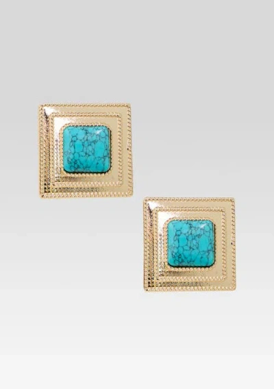 Retroféte Retrofête Umbriana Gemstone Earrings In Turquoise/gold