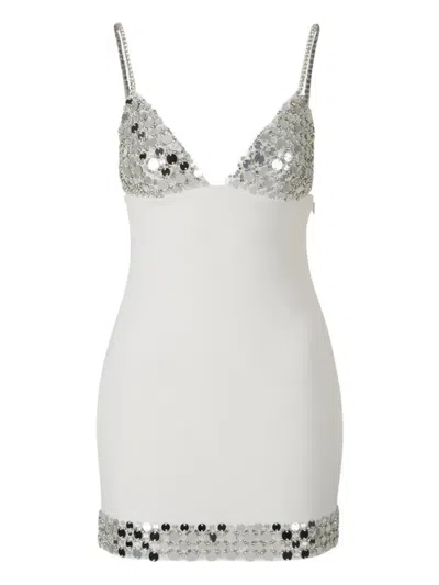Retroféte V-neck Mini Dress In White