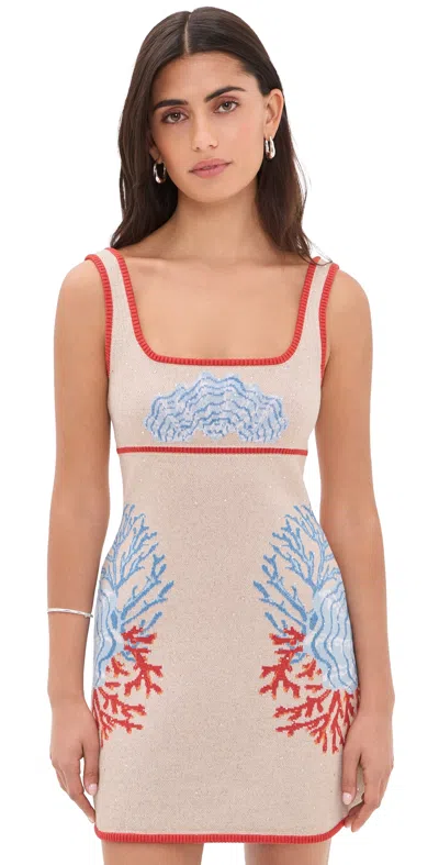 Retroféte Valcra Knit Dress Sand Multi In White