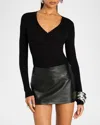 Retroféte Valerie Leather Mini Skirt In Black