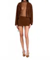 Retroféte Valerie Suede Mini Skirt In Brown In Brown