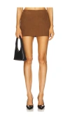 Retroféte Valerie Suede Skirt In 太妃糖色