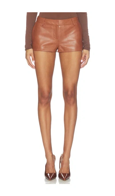 Retroféte Valesia Leather Short In Brown