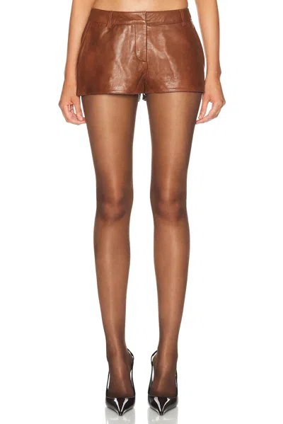 Retroféte Valesia Leather Short In Brown