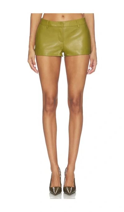 Retroféte Valesia Leather Short In Green