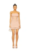 Retroféte Vali Crochet Pearl Embellished Dress In Pink