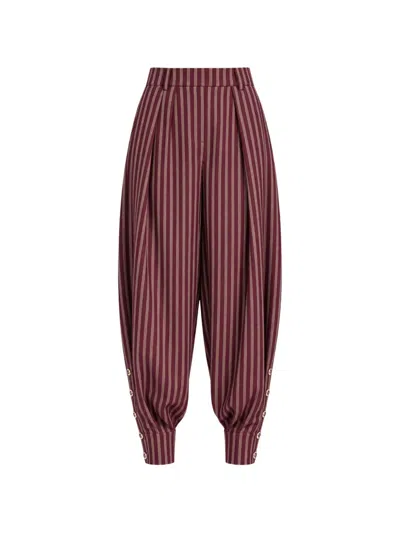 Retroféte Velora Pinstripe-print Trousers In Red