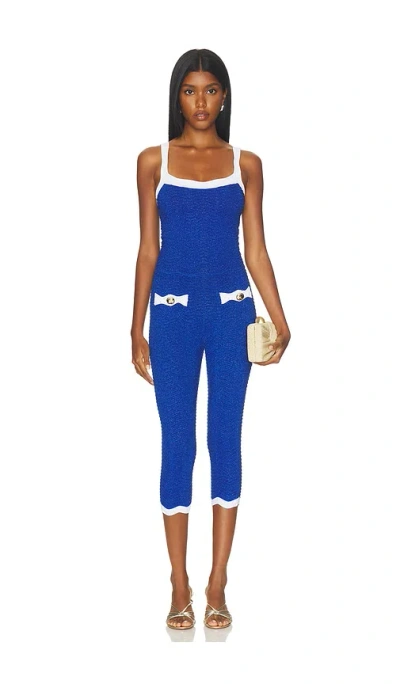 Retroféte Verene Knit Jumpsuit In Blue