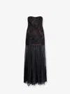 Retroféte Vespera Long Lace Dress In Brown