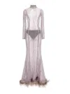 Retroféte Retrofete Lenora Sequin Long Dress In Nude & Neutrals