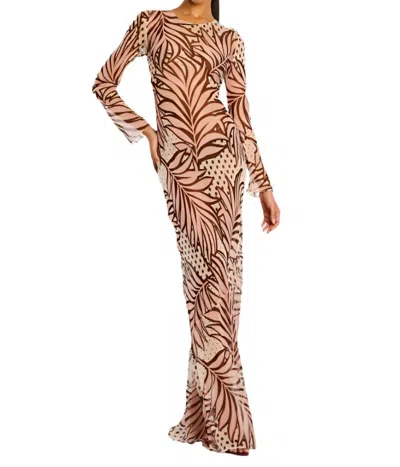 Retroféte Vienna Silk Dress In Polka Dot Leaves In Multi