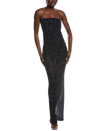 Retroféte Villy Sequin Gown In Black