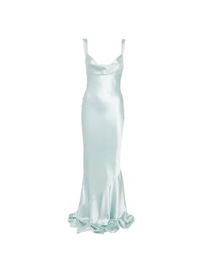 Retroféte Vinicia Gown Dress In Blue