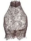 Retroféte Violet Lace Top In Brown