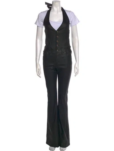 Pre-owned Retroféte V-neck Jumpsuit In Black