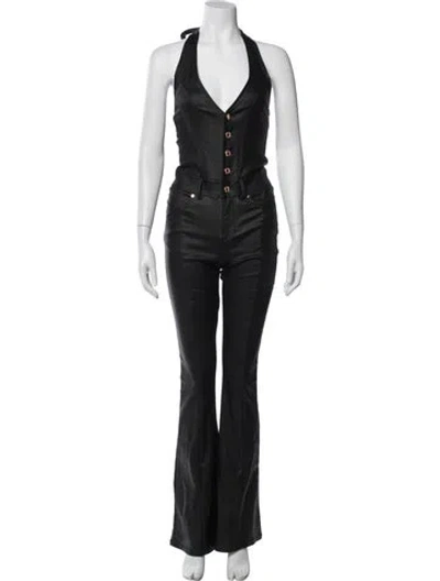 Pre-owned Retroféte V-neck Jumpsuit In Black