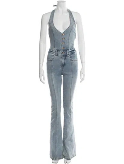Pre-owned Retroféte V-neck Jumpsuit In Blue