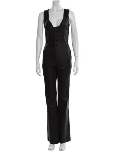 Pre-owned Retroféte V-neck Jumpsuit In Blue