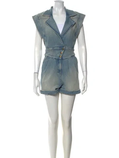Pre-owned Retroféte V-neck Jumpsuit In Blue