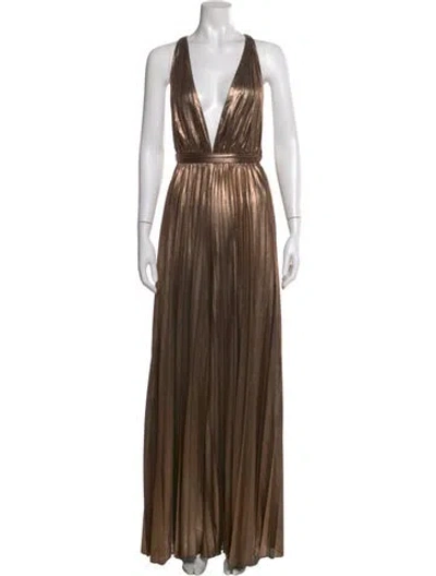 Pre-owned Retroféte V-neck Jumpsuit In Brown