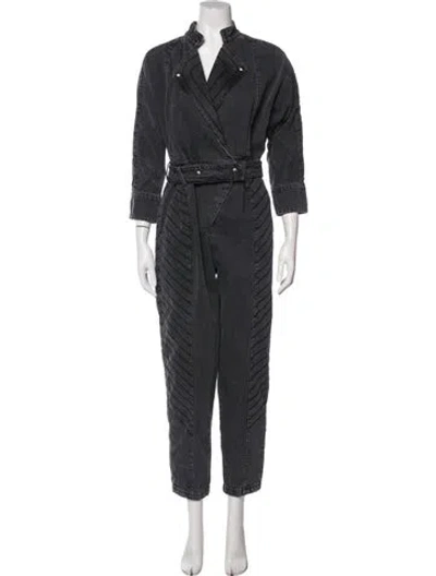 Pre-owned Retroféte V-neck Jumpsuit In Gray
