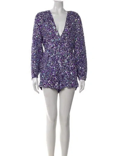 Pre-owned Retroféte V-neck Jumpsuit In Purple