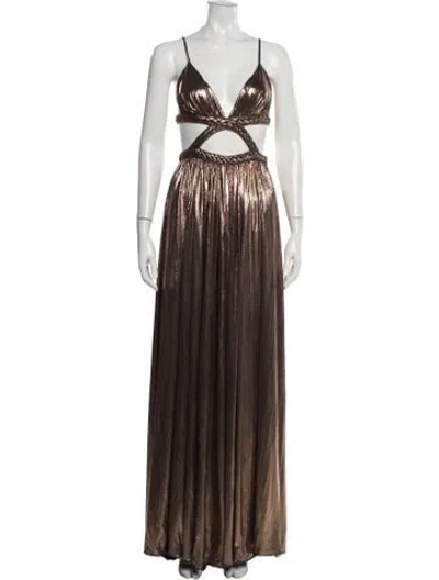 Pre-owned Retroféte V-neck Long Dress