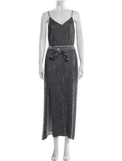 Pre-owned Retroféte V-neck Long Dress In Multi