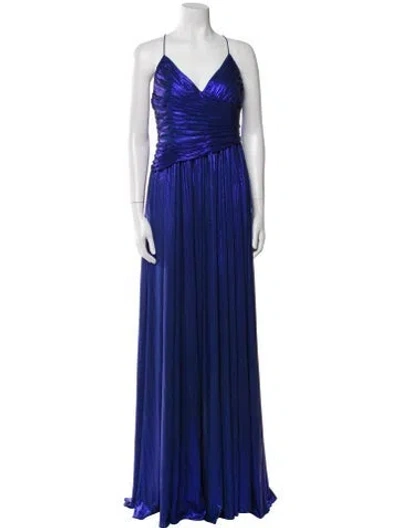 Pre-owned Retroféte V-neck Long Dress W/ Tags In Blue