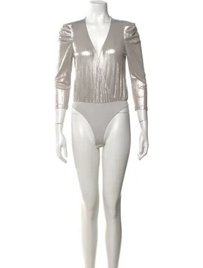 Pre-owned Retroféte V-neck Long Sleeve Bodysuit In Multi