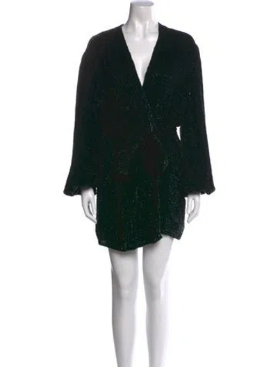 Pre-owned Retroféte V-neck Mini Dress In Black