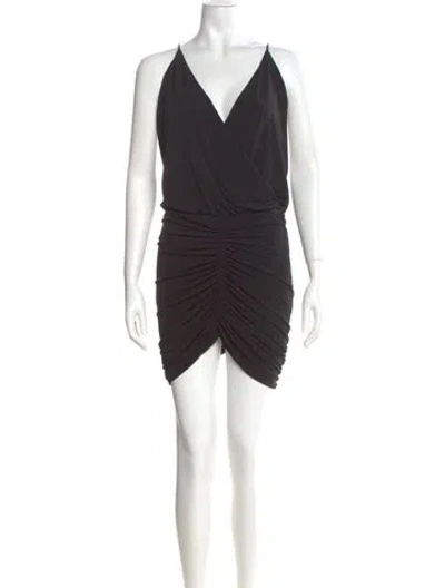 Pre-owned Retroféte V-neck Mini Dress In Black