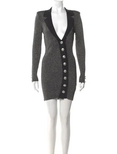 Pre-owned Retroféte V-neck Mini Dress In Black