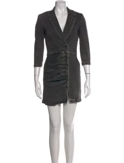 Pre-owned Retroféte V-neck Mini Dress In Black
