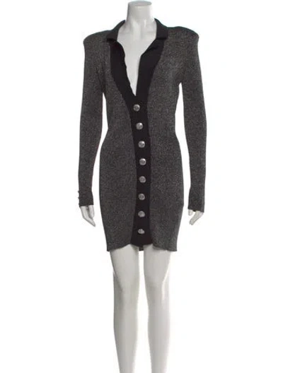 Pre-owned Retroféte V-neck Mini Dress In Black