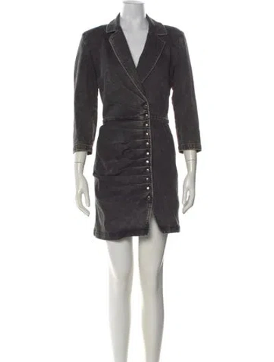 Pre-owned Retroféte V-neck Mini Dress In Black