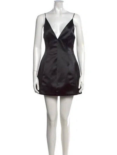 Pre-owned Retroféte V-neck Mini Dress In Black