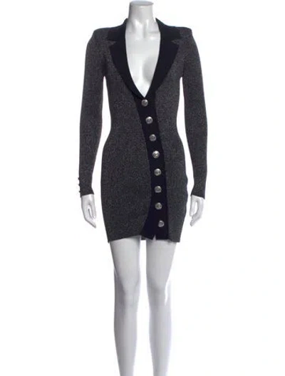 Pre-owned Retroféte V-neck Mini Dress In Black