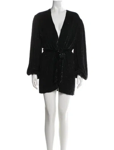 Pre-owned Retroféte V-neck Mini Dress In Gray