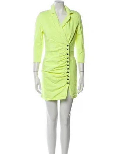 Pre-owned Retroféte V-neck Mini Dress In Green