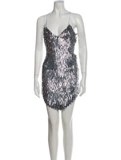 Pre-owned Retroféte V-neck Mini Dress In Multi