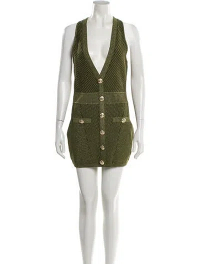 Pre-owned Retroféte V-neck Mini Dress In Multi