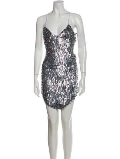 Pre-owned Retroféte V-neck Mini Dress In Multi