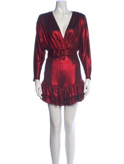 Pre-owned Retroféte V-neck Mini Dress In Multi