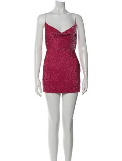 Pre-owned Retroféte V-neck Mini Dress In Orange