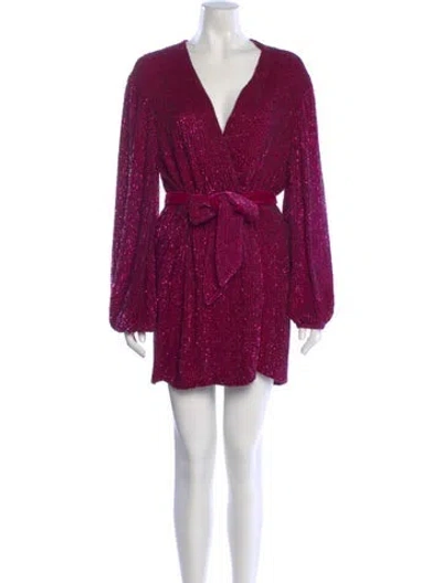 Pre-owned Retroféte V-neck Mini Dress In Pink