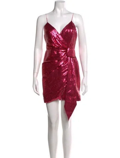 Pre-owned Retroféte V-neck Mini Dress In Pink