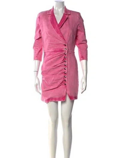 Pre-owned Retroféte V-neck Mini Dress In Pink