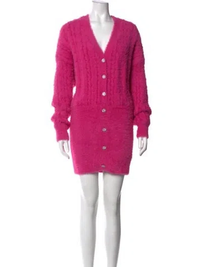 Pre-owned Retroféte V-neck Mini Dress In Pink